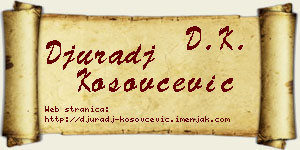 Đurađ Kosovčević vizit kartica